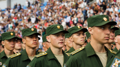 Cadet graduation ceremony at the Mozhaysky Military-Space Academy in St. Petersburg, Russia