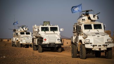UN peacekeepers patrol in Kidal, Mali