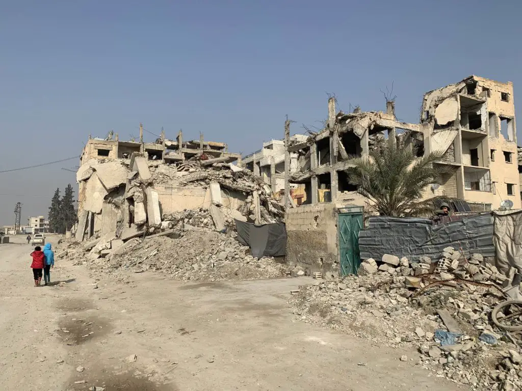 Destroyed buildings in Raqqa, Syria