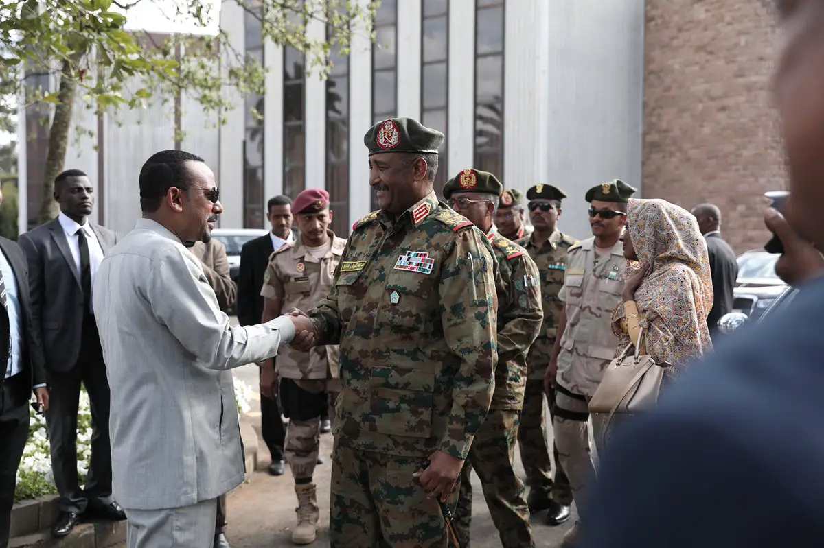 Ethiopian Prime Minister Abiy Ahmed Ali and General Abdul Fattah Burhan, head of the Sudanese Transitional Military Council
