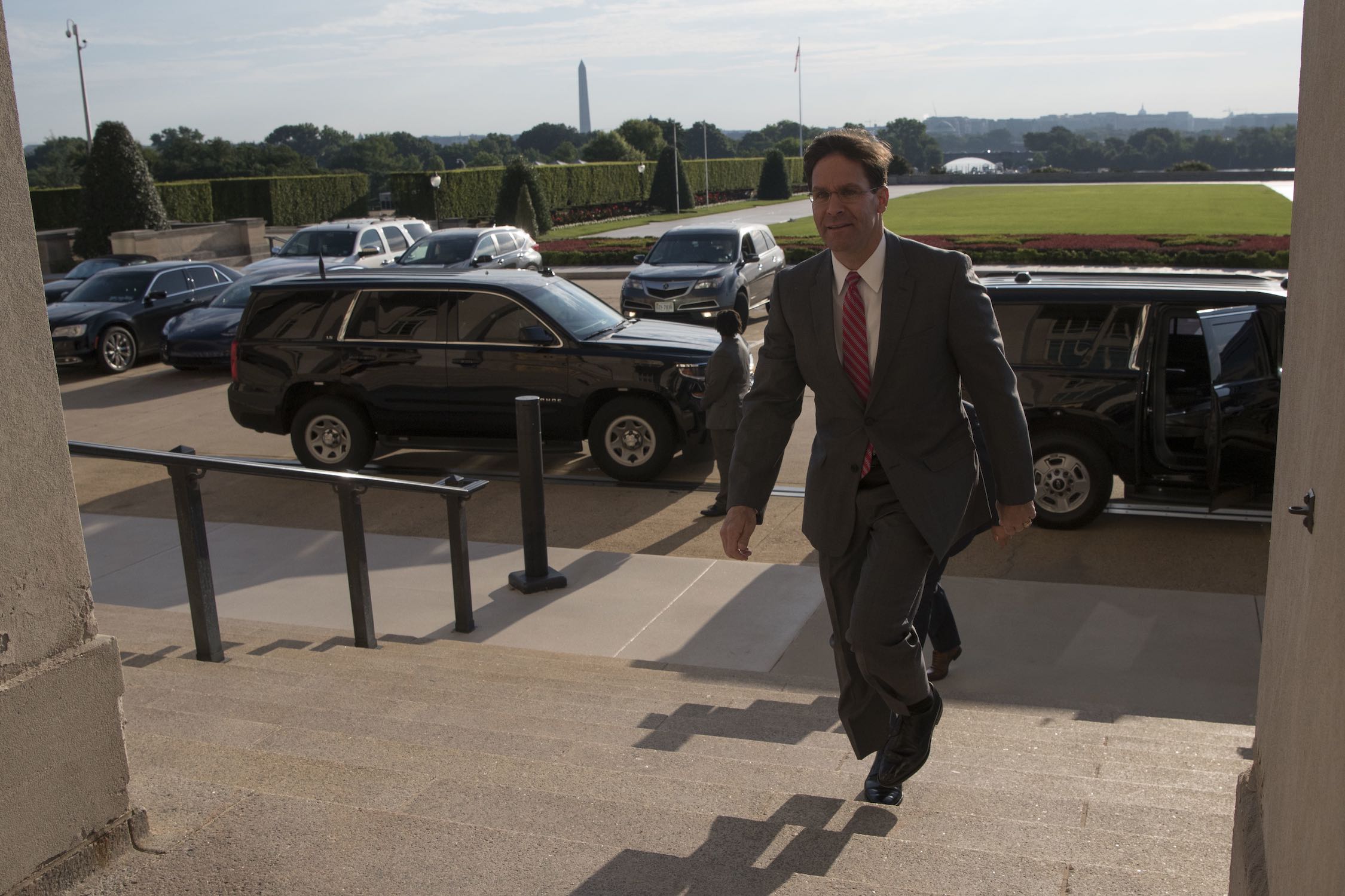 Acting US Defense Secretary Mark Esper arrives at the Pentagon