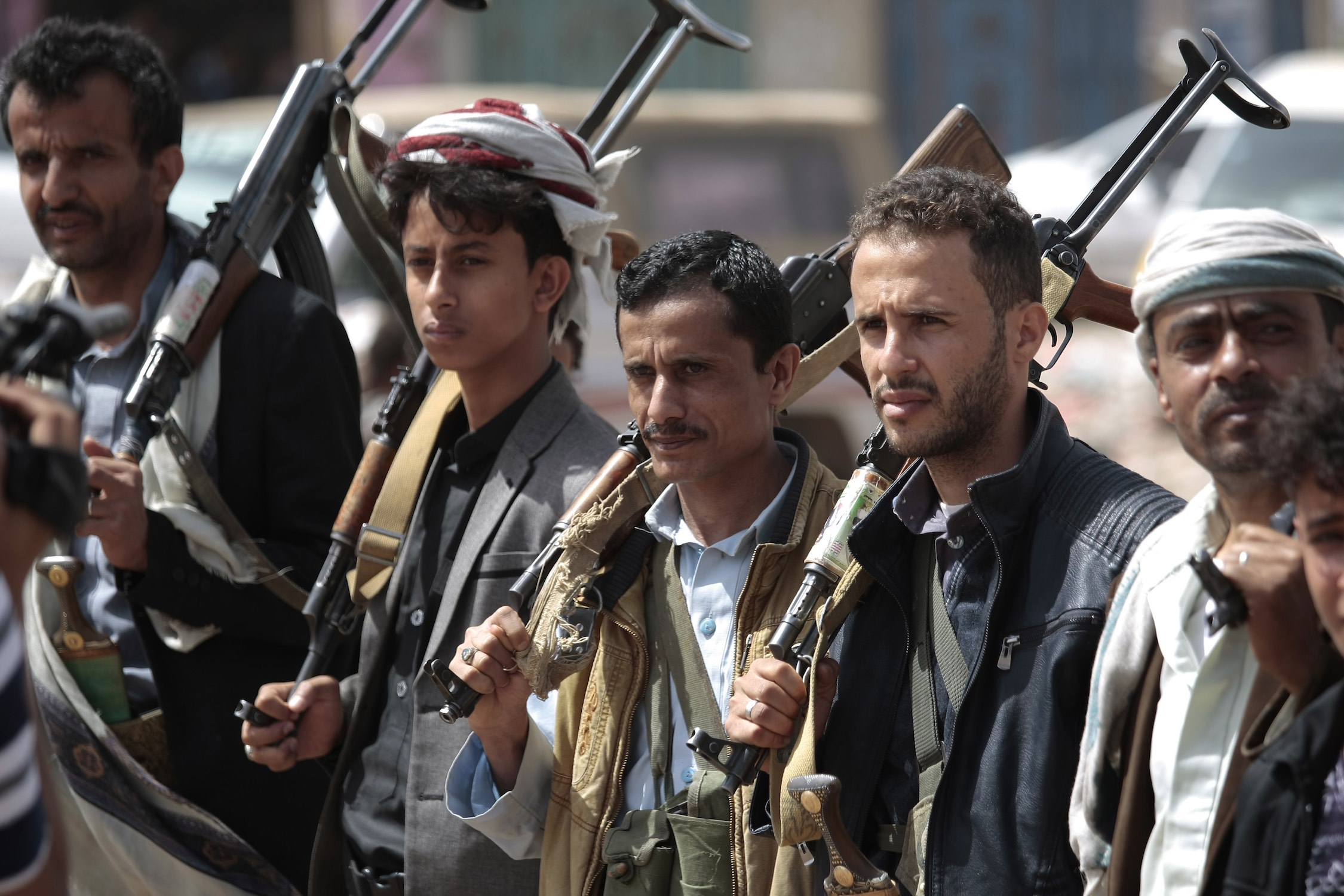 Houthi fighters in Yemen