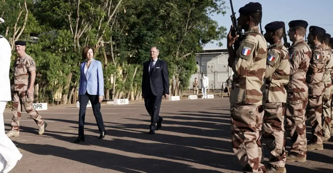 Florence Parly reviews French troops in Chad