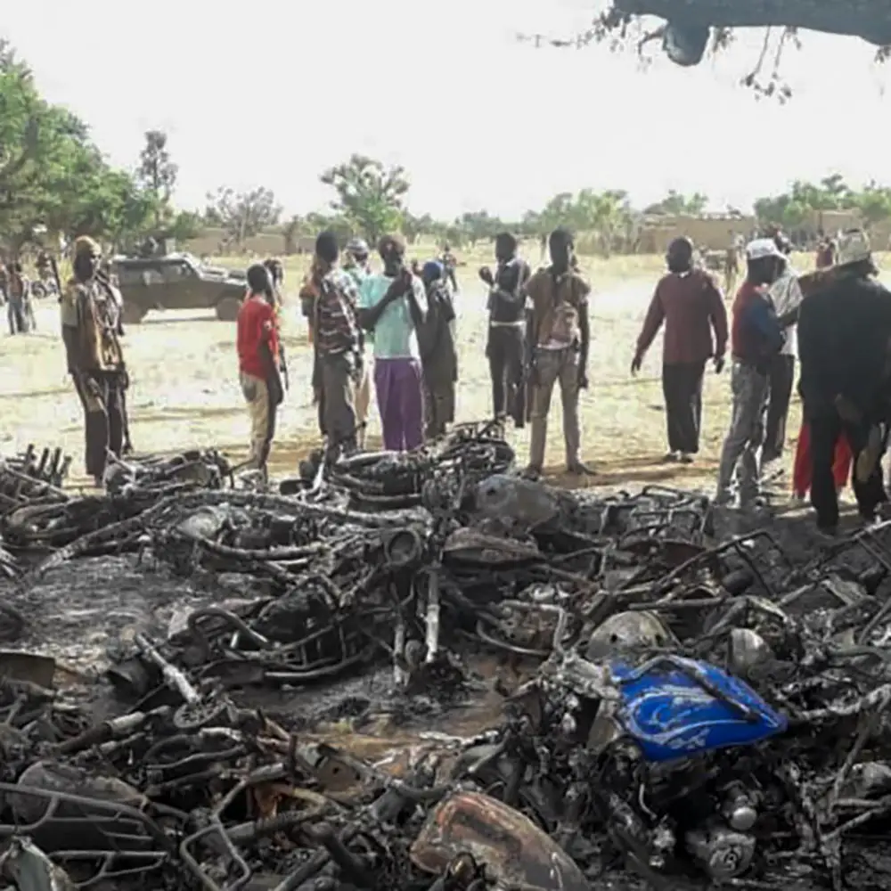 Motorcycles destroyed during joint Mali-Niger operation