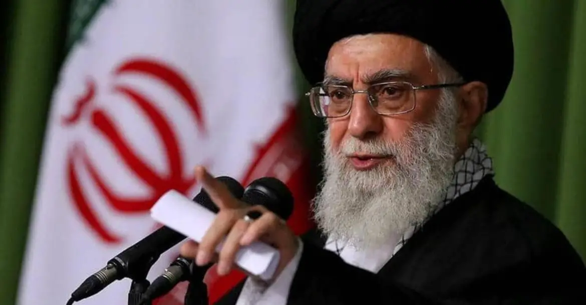 Iran’s supreme leader, Ayatollah Ali Khamenei, speaks during a ceremony in Tehran