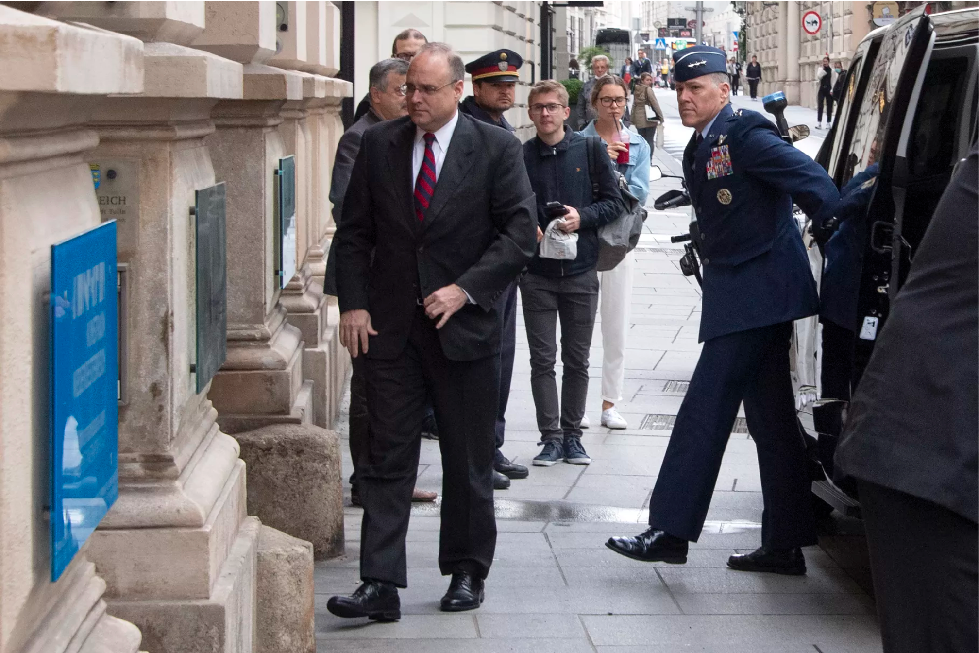 Marshall Billingslea, special presidential envoy for arms control, arrives for the US-Russia meeting at the Palais Niederoestereich in Vienna on June 22, 2020.