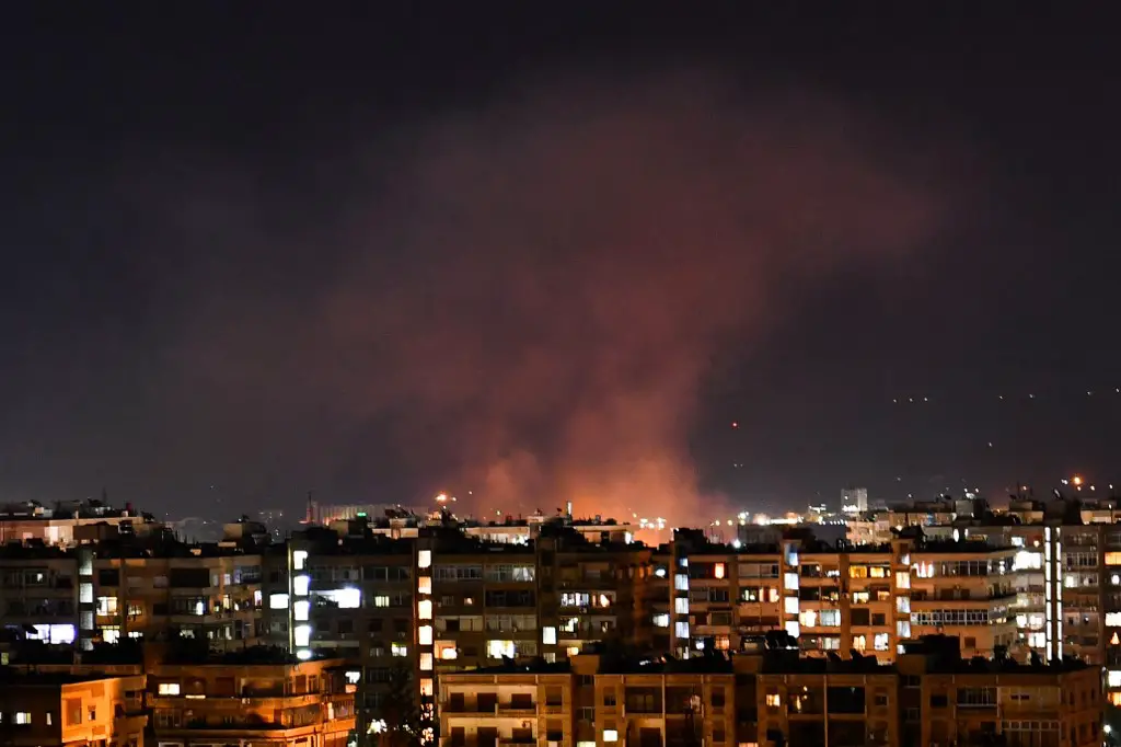 Smoke billows following an alleged Israeli airstrike targeting south of Damascus, Syria, on July 20, 2020