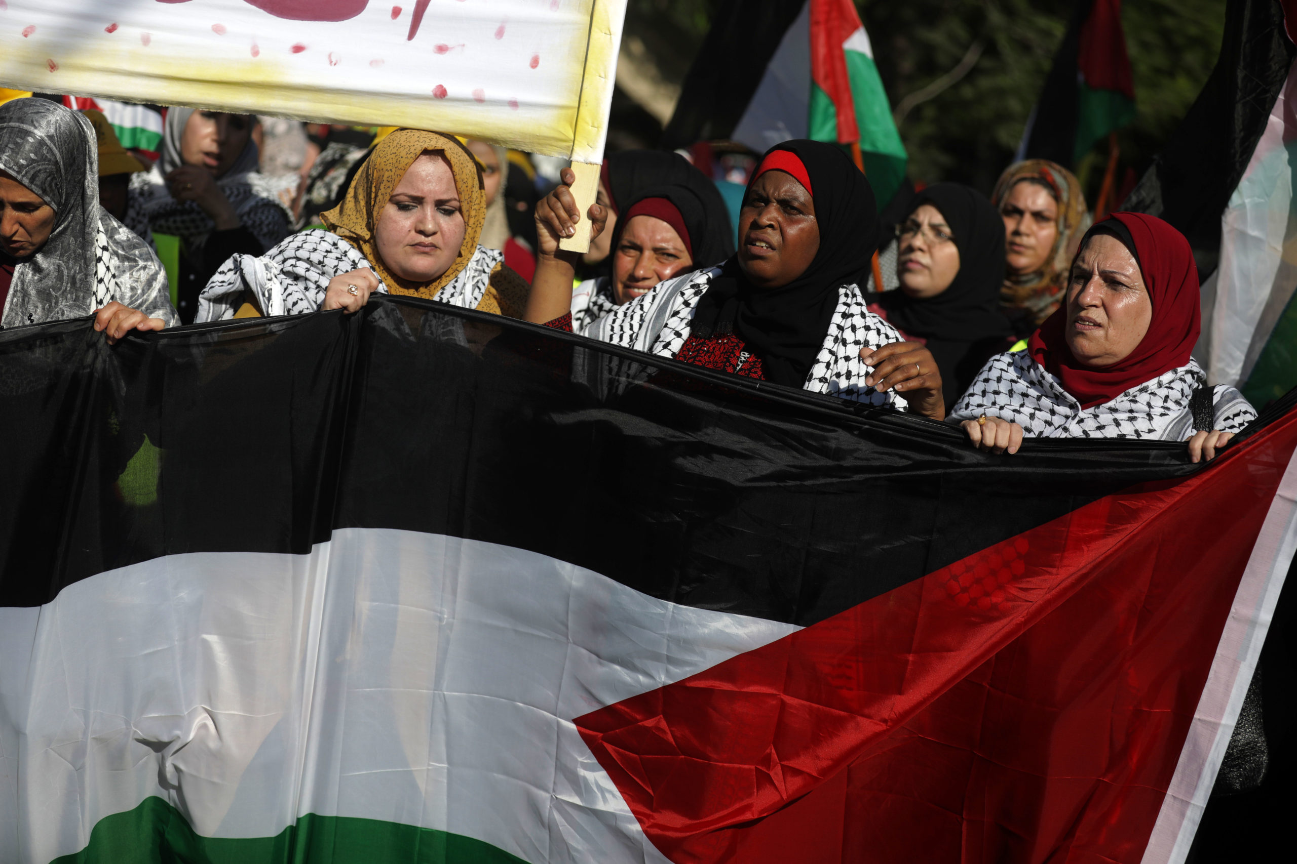 Palestinian protesters in Gaza.