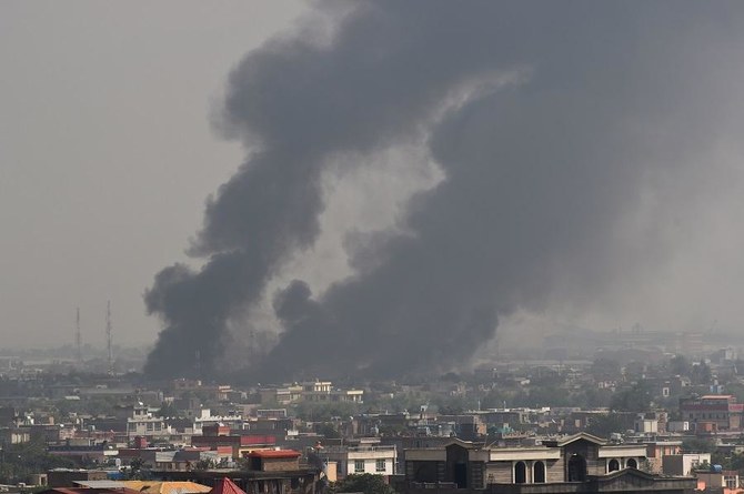 File photo: smoke rises from the site of an attack after a massive explosion the night before near the Green Village in Kabul on September 3, 2019