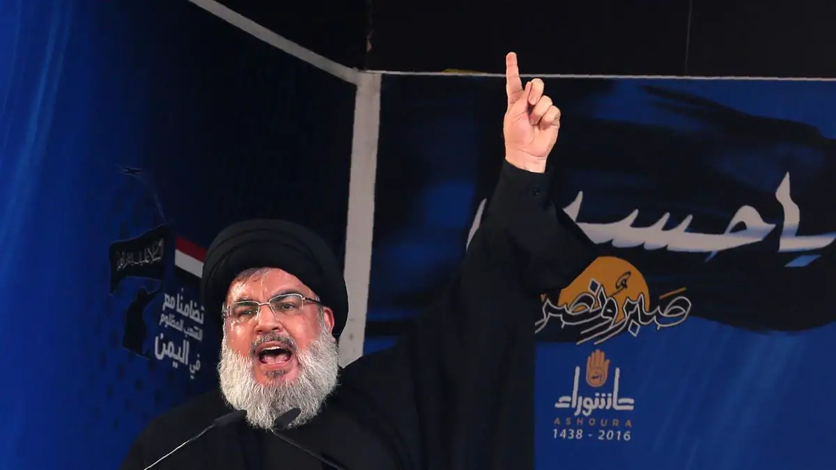 Lebanon's Shiite movement Hezbollah's leader Hassan Nasrallah