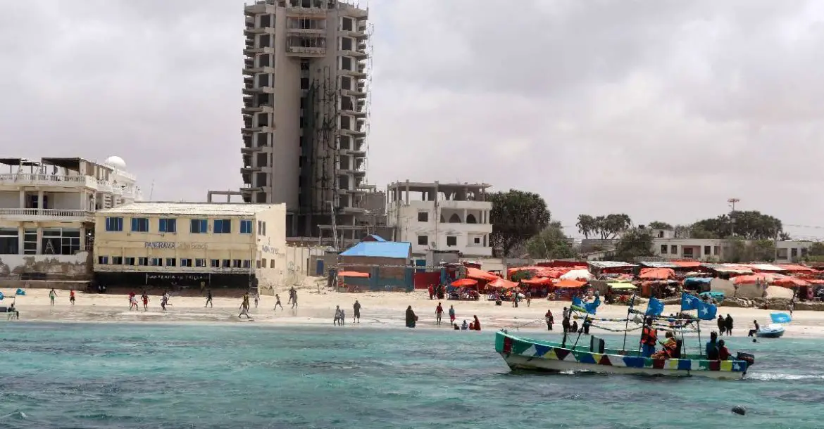 A view of Elite Hotel in the Lido beach area of Mogadishu