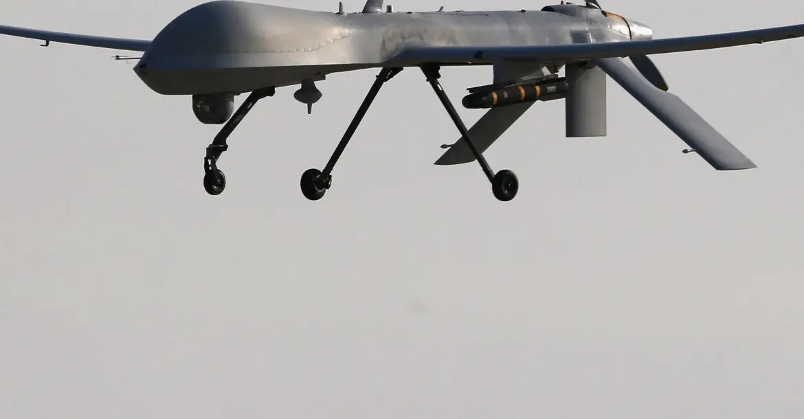 A US Air Force MQ-1B Predator unmanned aerial vehicle carrying a Hellfire missile similar to the one believed to be used in the strike.
