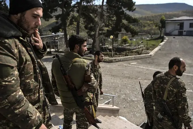 Armenian soldiers sighted at a military hospital.