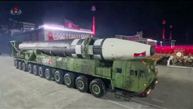 Photo of North Korea's new ICBM sighted during a military parade that marked the 75th anniversary of the founding of the Workers' Party of Korea