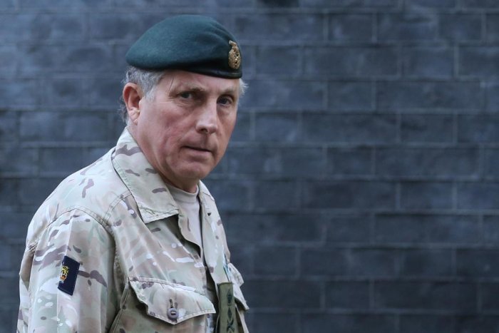 British Army General Sir Nicholas Carter leaves number 10 Downing Street in central London.
