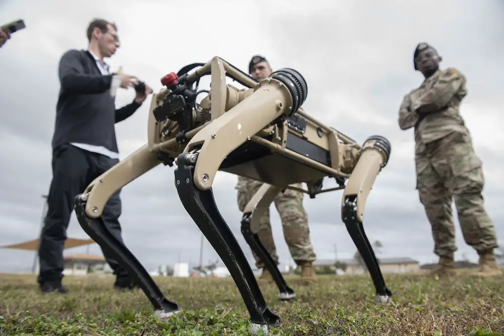 An unmanned ground vehicle is tested at Tyndall Air Force Base, Florida, Nov. 10, 2020.