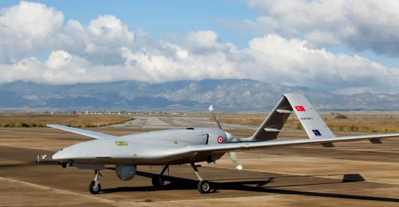 Bayraktar TB2 drone at the Geçitkale military air base in the Turkish Republic of Northern Cyprus, December 16, 2019