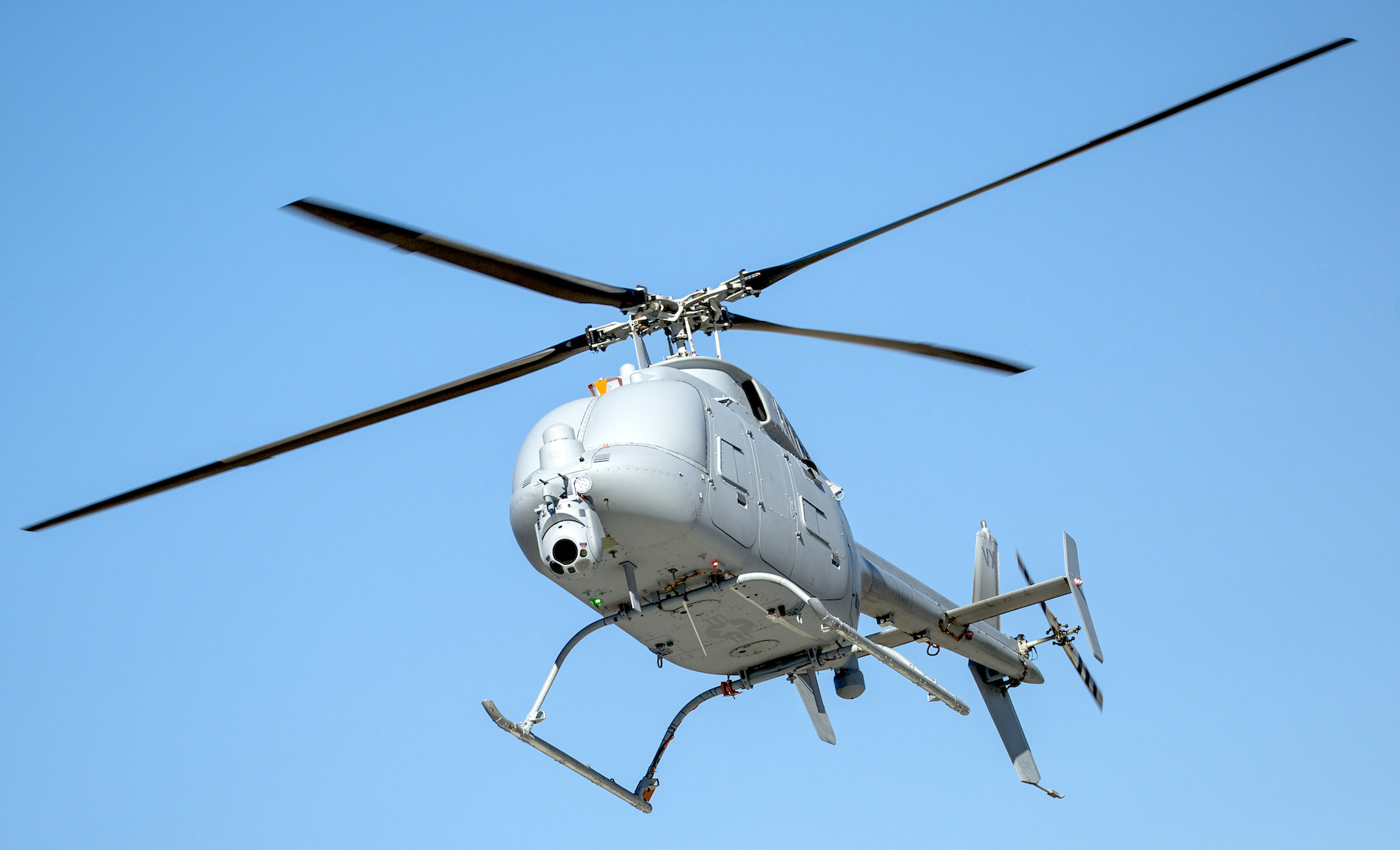 The MQ-8C Fire Scout completes a test flight November 19, 2015 at the Point Mugu Sea Range in California