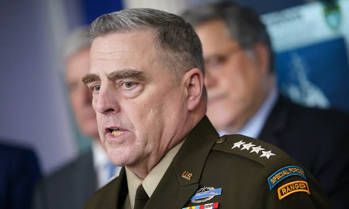 Joint Chiefs Chairman General Mark Millley at the White House on April 1, 2020.