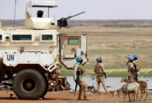 Senegalese soldiers from the UN peacekeeping mission in Mali, MINUSMA, on July 24, 2019.