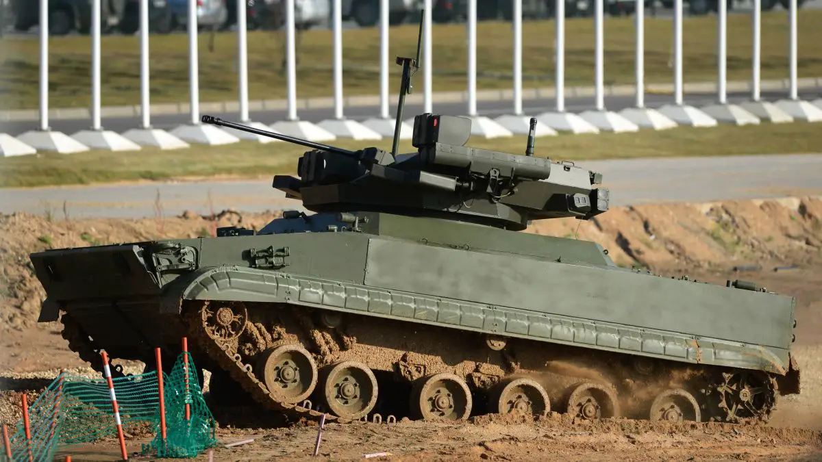 Robotic Udar complex displayed at the Russian Defense Ministry's Innovation Day 2015 exhibition