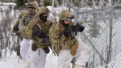 A group of Arctic soldiers participating in Arctic Warrior exercise in Alaska.