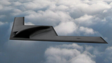 Artist impression of the B-21 Raider, an American heavy bomber under development for the United States Air Force by Northrop Grumman