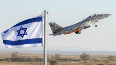 An Israeli Air Force F-15 Eagle fighter plane performs at an air show during the graduation of new cadet pilots at Hatzerim base in the Negev desert, on June 29, 2017
