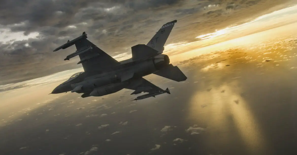 An F-16 in flight.