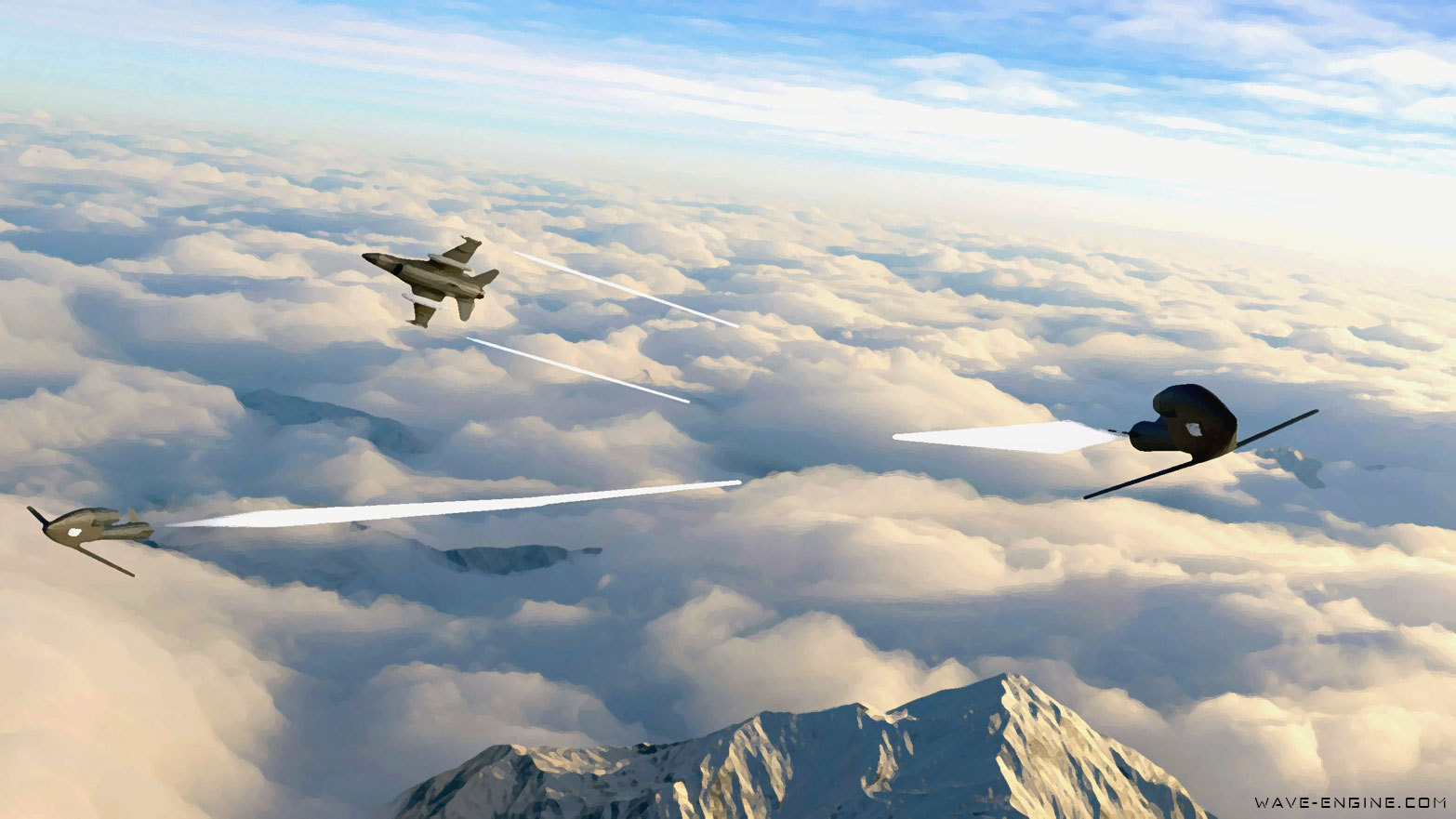 Artist’s impression of Wave Engine Corp.’s Versatile Air-Launched Platform launched from a fighter aircraft.