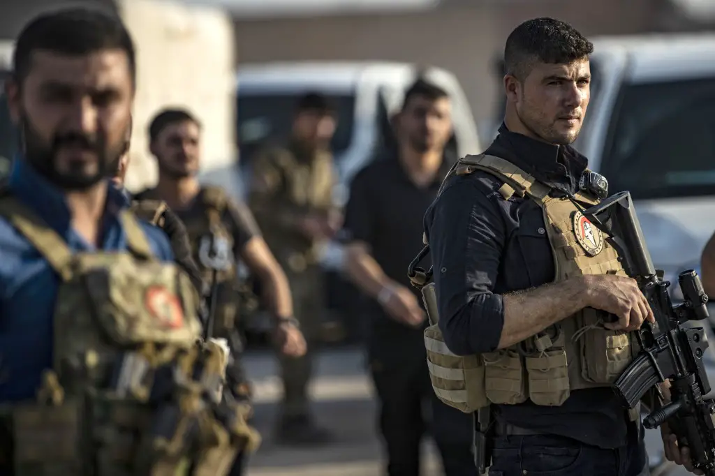 Members of the special forces of the Kurdish-led Syrian Democratic Forces