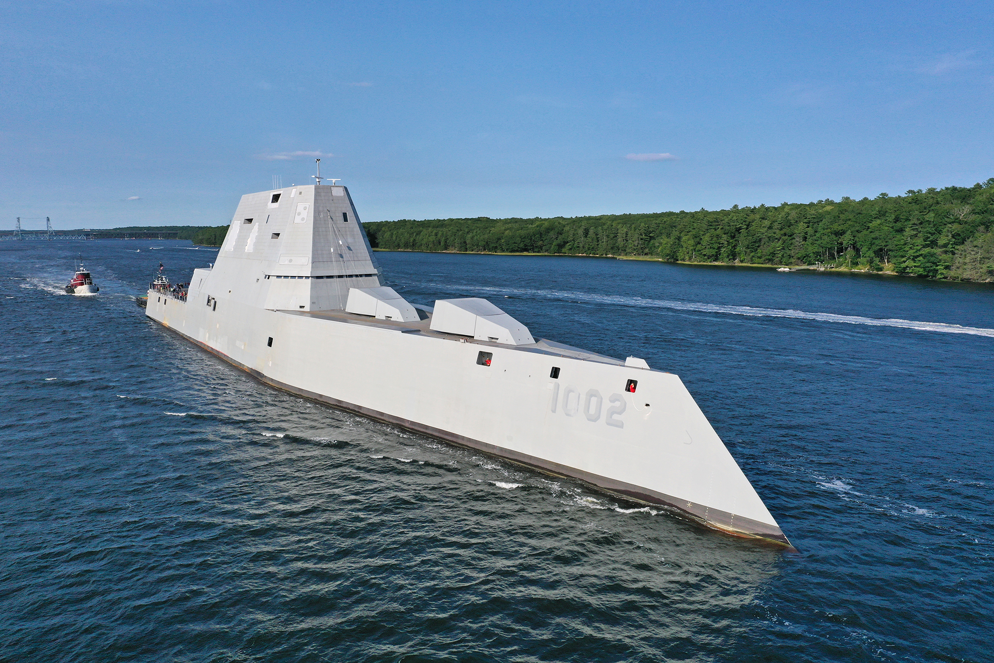 The DDG 1002 heading out to trials. Photo: Bath Iron Works