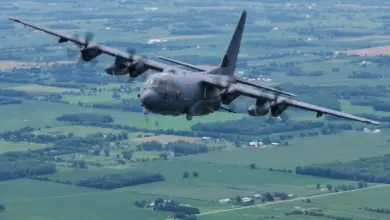 An AC-130J Ghostrider assigned to the 4th Special Operations Squadron, Hurlburt Field, Fla., soars over interior Wisconsin during EAA AirVenture Oshkosh 2021, July 30, 2021.