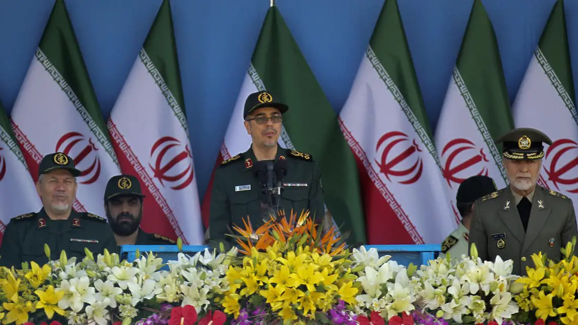 Iranian General Mohammad Bagheri, chief of staff of Iran's armed forces, speaks during the annual military parade, on Sept.21, 2016, in the capital Tehran