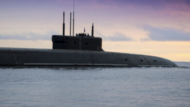 The Knyaz Oleg ballistic missile submarine during sea trials