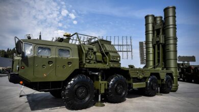 S-400 anti-aircraft missile launching system