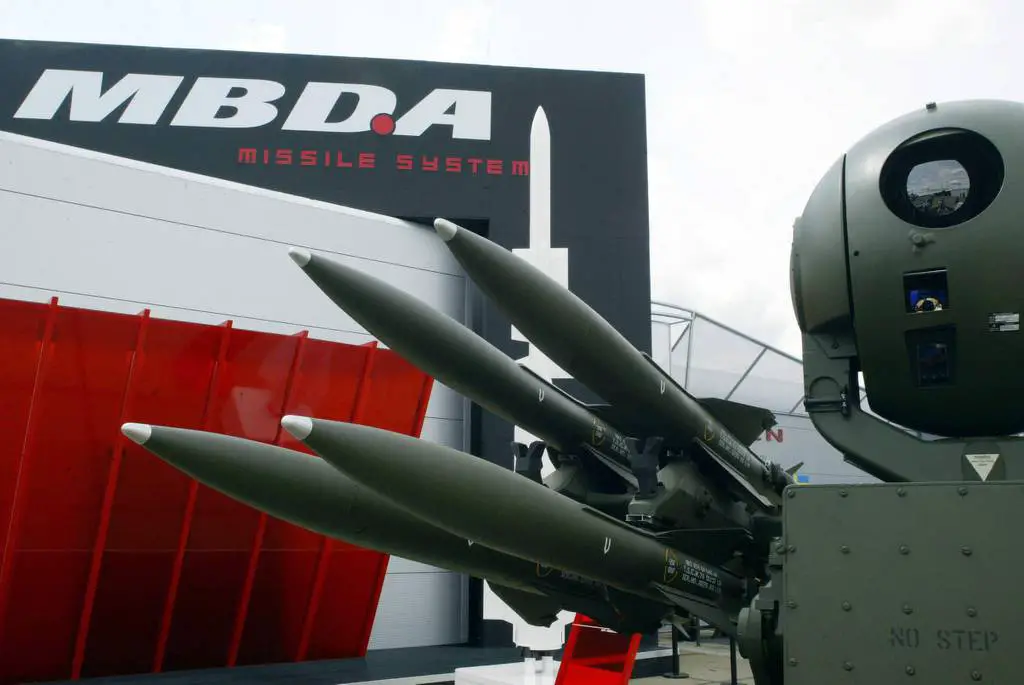 MBDA missiles are displayed at the Farnborough Airshow in Britain in 2004