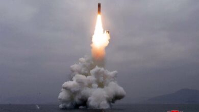 North Korea test firing a submarine-launched ballistic missile in October 2019