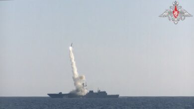 Tsirkon hypersonic missile fired from ship