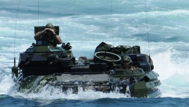 US Marine Corps amphibious assault vehicle