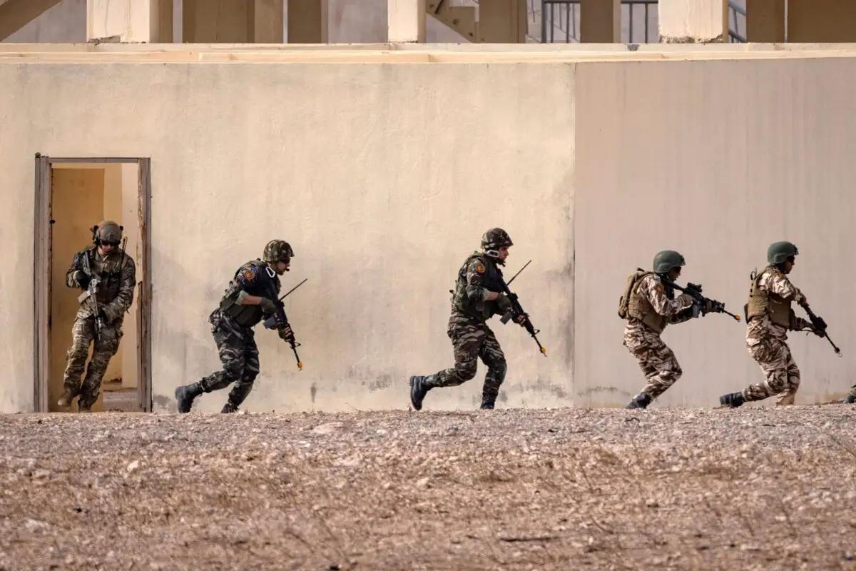 Members of Moroccan special forces take part in a military exercise