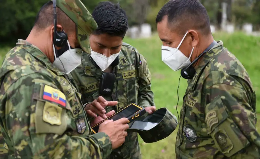 Ecuadorian Army soldiers utilize new demining equipment in the field