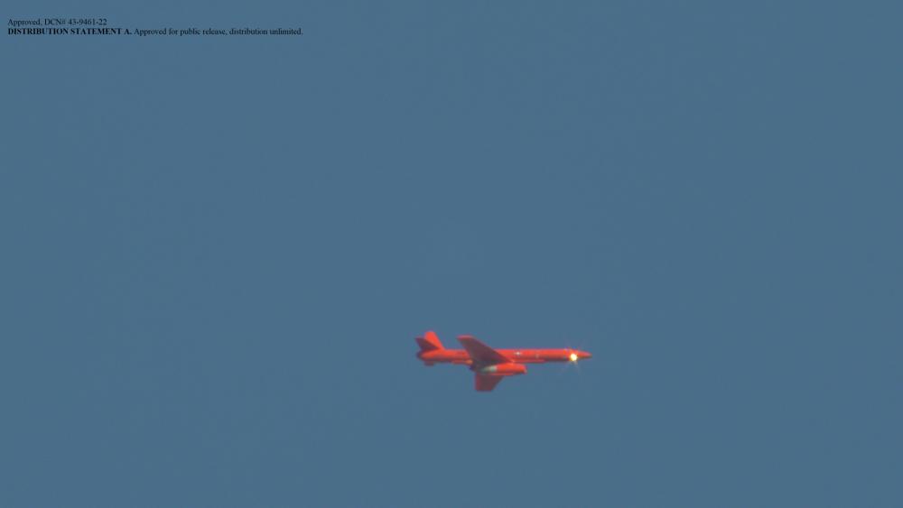 Target drone in flight prior to engagement.