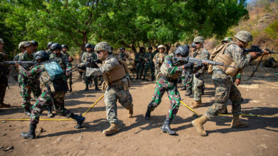 US Marines training with Indonesian Marines