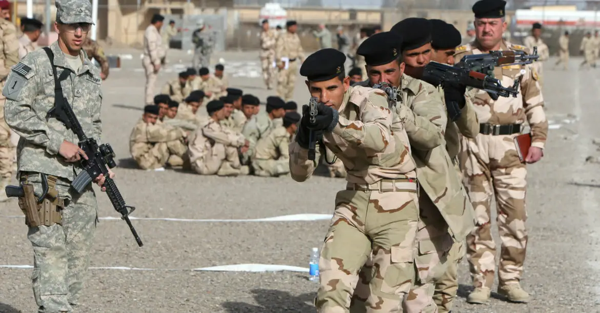 US troops are training Iraqi soldiers near Baghdad