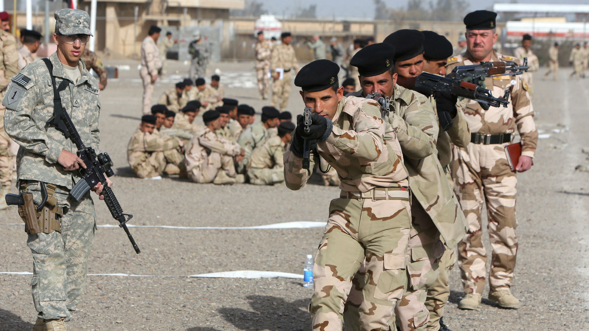US troops are training Iraqi soldiers near Baghdad