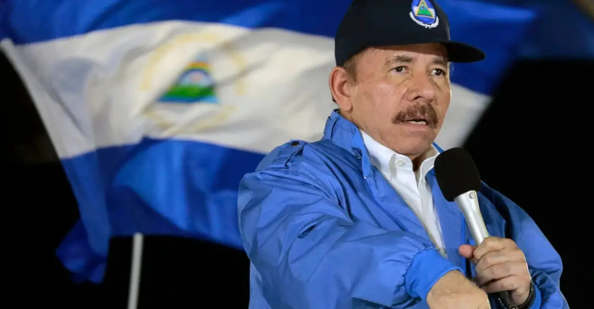 Nicaraguan President Daniel Ortega speaks to supporters
