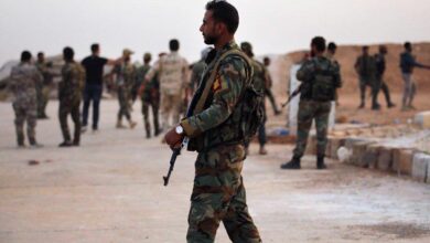 Syrian government forces at Tabqa air base in Syria's Raqqa region