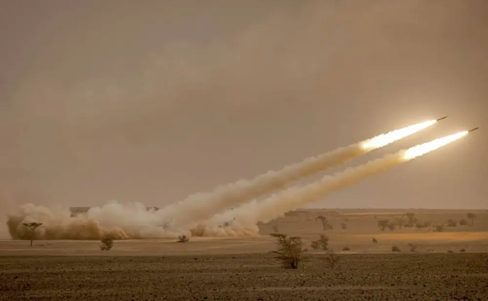 Two missiles fired by M142 HIMARS