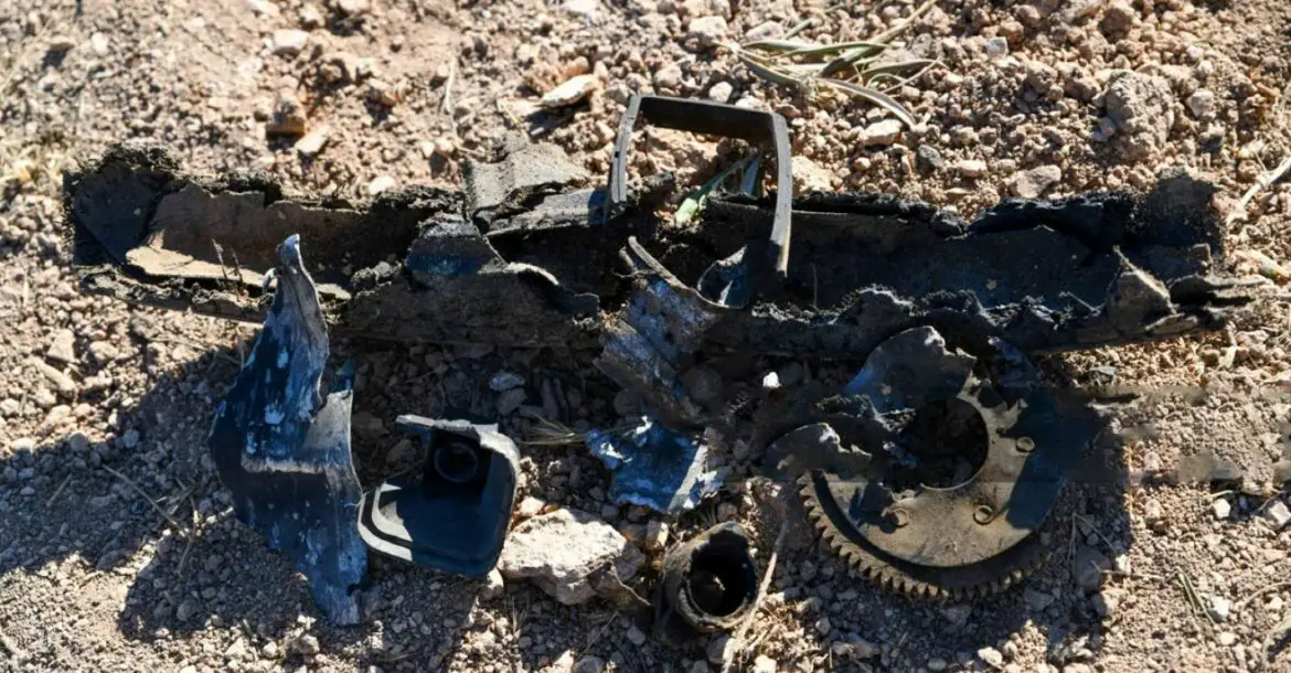 Debris is pictured at the site where a US drone targeted Maher al-Agal